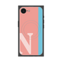 プレミアムスクエアケース with MagSafe［ オリジナル - initial color line - N pink ］
