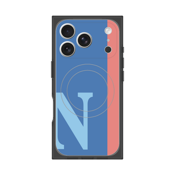 プレミアムスクエアケース with MagSafe［ オリジナル - initial color line - N blue ］