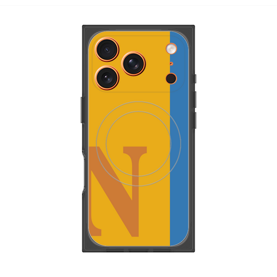 プレミアムスクエアケース with MagSafe［ オリジナル - initial color line - N orange ］