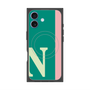 プレミアムスクエアケース with MagSafe［ オリジナル - initial color line - N green ］