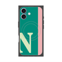 プレミアムスクエアケース with MagSafe［ オリジナル - initial color line - N green ］