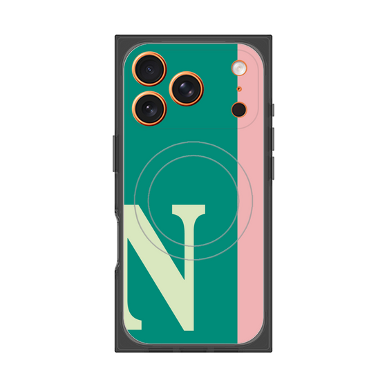 プレミアムスクエアケース with MagSafe［ オリジナル - initial color line - N green ］