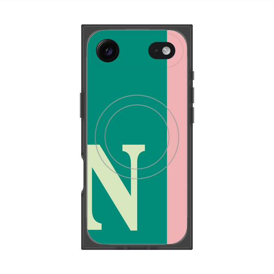プレミアムスクエアケース with MagSafe［ オリジナル - initial color line - N green ］