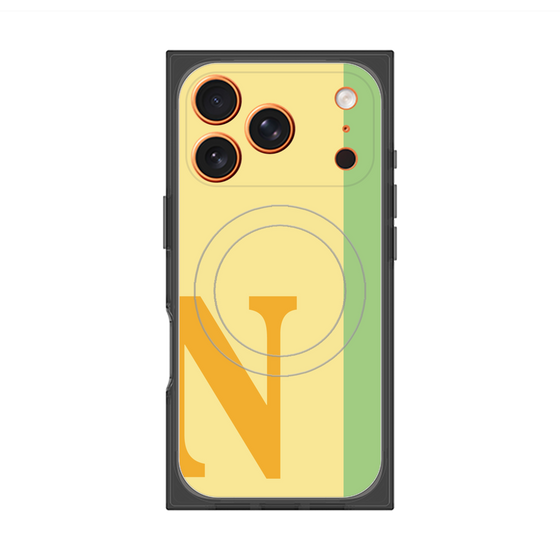 プレミアムスクエアケース with MagSafe［ オリジナル - initial color line - N yellow ］