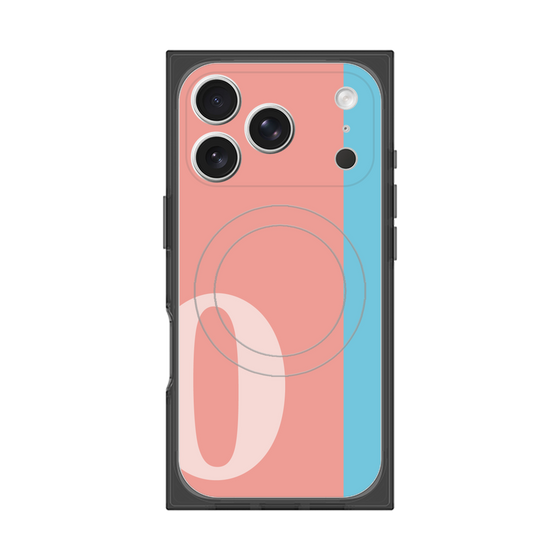 プレミアムスクエアケース with MagSafe［ オリジナル - initial color line - O pink ］