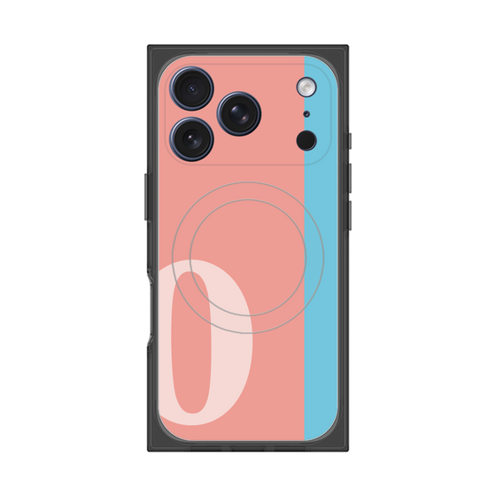 プレミアムスクエアケース with MagSafe［ オリジナル - initial color line - O pink ］