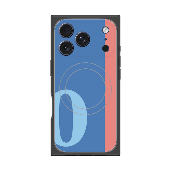 プレミアムスクエアケース with MagSafe［ オリジナル - initial color line - O blue ］