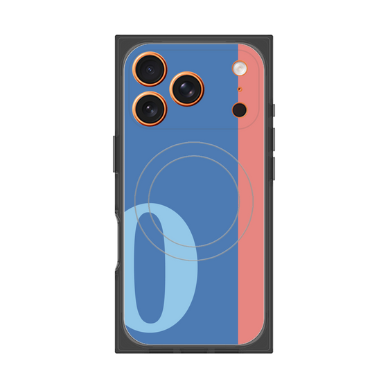 プレミアムスクエアケース with MagSafe［ オリジナル - initial color line - O blue ］