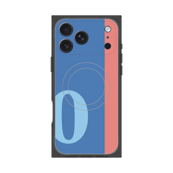 プレミアムスクエアケース with MagSafe［ オリジナル - initial color line - O blue ］