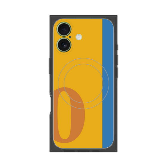 プレミアムスクエアケース with MagSafe［ オリジナル - initial color line - O orange ］
