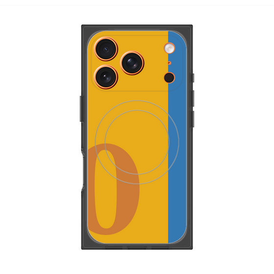 プレミアムスクエアケース with MagSafe［ オリジナル - initial color line - O orange ］