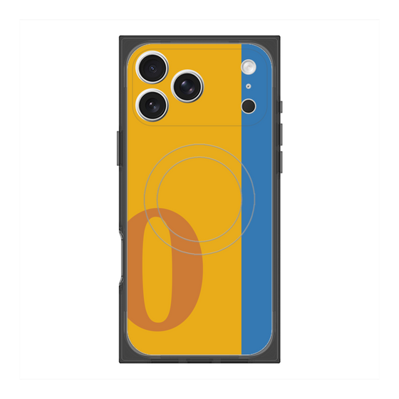 プレミアムスクエアケース with MagSafe［ オリジナル - initial color line - O orange ］