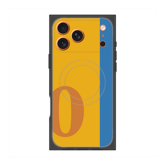 プレミアムスクエアケース with MagSafe［ オリジナル - initial color line - O orange ］