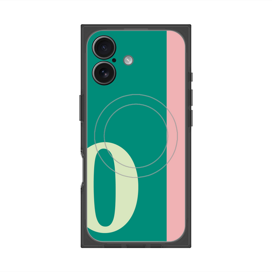 プレミアムスクエアケース with MagSafe［ オリジナル - initial color line - O green ］