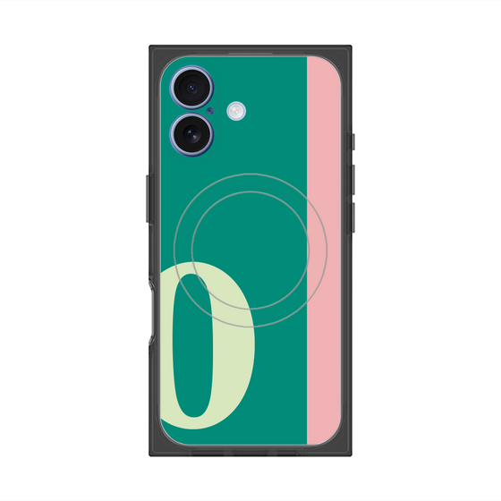 プレミアムスクエアケース with MagSafe［ オリジナル - initial color line - O green ］
