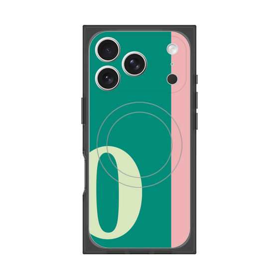プレミアムスクエアケース with MagSafe［ オリジナル - initial color line - O green ］