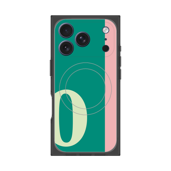 プレミアムスクエアケース with MagSafe［ オリジナル - initial color line - O green ］