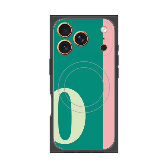 プレミアムスクエアケース with MagSafe［ オリジナル - initial color line - O green ］