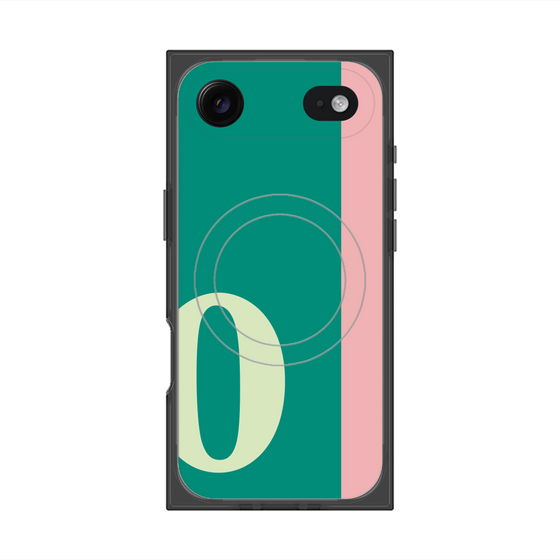 プレミアムスクエアケース with MagSafe［ オリジナル - initial color line - O green ］
