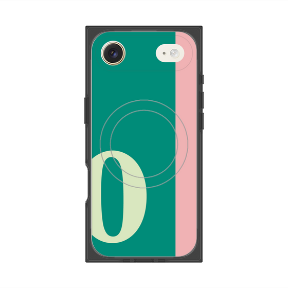 プレミアムスクエアケース with MagSafe［ オリジナル - initial color line - O green ］