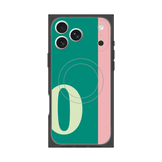 プレミアムスクエアケース with MagSafe［ オリジナル - initial color line - O green ］