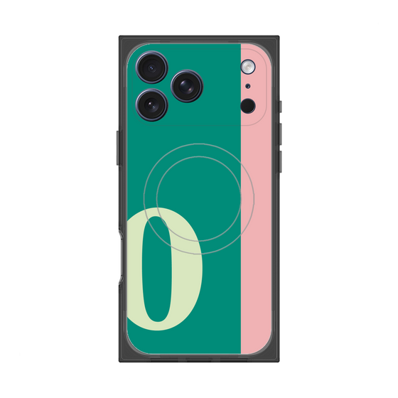 プレミアムスクエアケース with MagSafe［ オリジナル - initial color line - O green ］