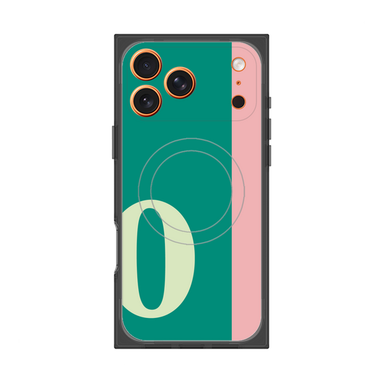 プレミアムスクエアケース with MagSafe［ オリジナル - initial color line - O green ］