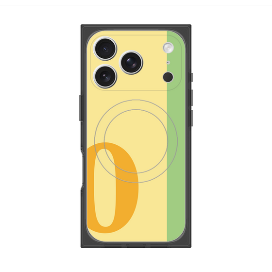 プレミアムスクエアケース with MagSafe［ オリジナル - initial color line - O yellow ］