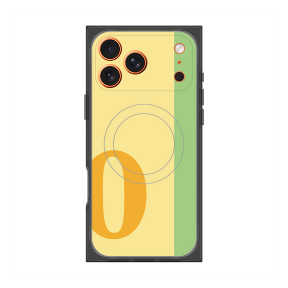プレミアムスクエアケース with MagSafe［ オリジナル - initial color line - O yellow ］