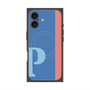 プレミアムスクエアケース with MagSafe［ オリジナル - initial color line - P blue ］