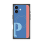 プレミアムスクエアケース with MagSafe［ オリジナル - initial color line - P blue ］