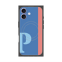 プレミアムスクエアケース with MagSafe［ オリジナル - initial color line - P blue ］