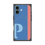 プレミアムスクエアケース with MagSafe［ オリジナル - initial color line - P blue ］