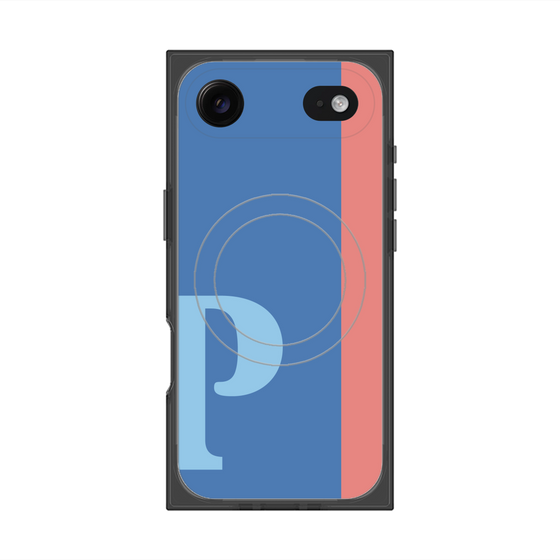 プレミアムスクエアケース with MagSafe［ オリジナル - initial color line - P blue ］