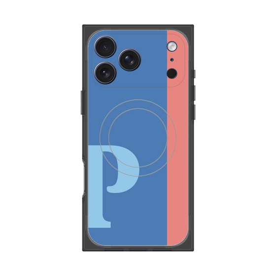 プレミアムスクエアケース with MagSafe［ オリジナル - initial color line - P blue ］