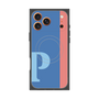プレミアムスクエアケース with MagSafe［ オリジナル - initial color line - P blue ］