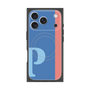 プレミアムスクエアケース with MagSafe［ オリジナル - initial color line - P blue ］