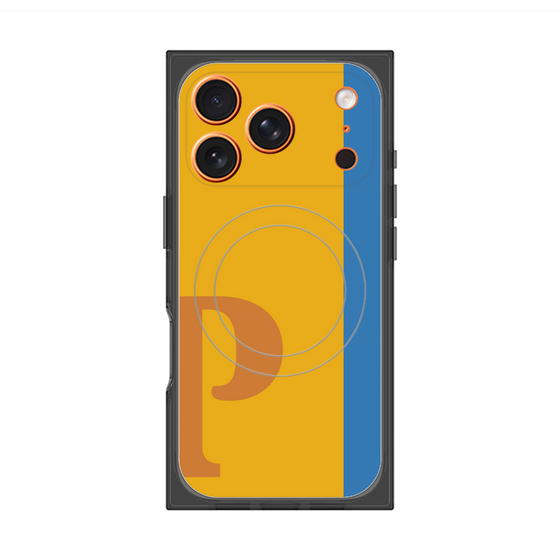 プレミアムスクエアケース with MagSafe［ オリジナル - initial color line - P orange ］