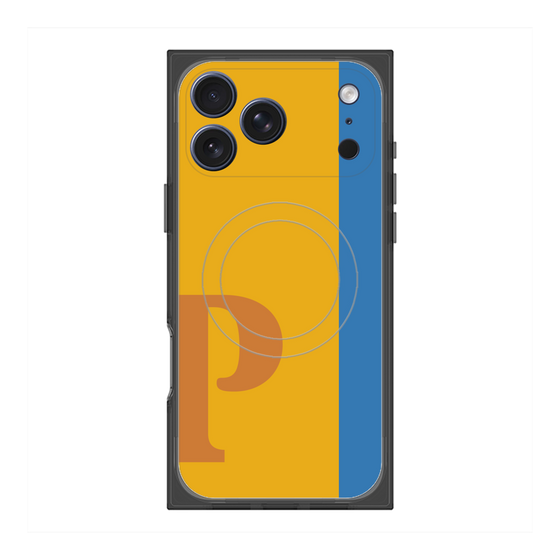 プレミアムスクエアケース with MagSafe［ オリジナル - initial color line - P orange ］