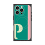 プレミアムスクエアケース with MagSafe［ オリジナル - initial color line - P green ］