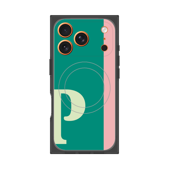 プレミアムスクエアケース with MagSafe［ オリジナル - initial color line - P green ］