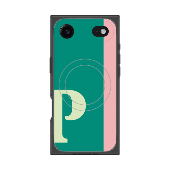 プレミアムスクエアケース with MagSafe［ オリジナル - initial color line - P green ］
