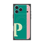 プレミアムスクエアケース with MagSafe［ オリジナル - initial color line - P green ］