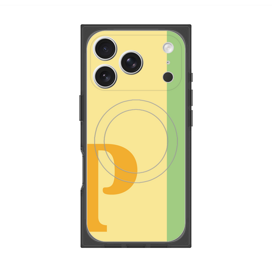 プレミアムスクエアケース with MagSafe［ オリジナル - initial color line - P yellow ］