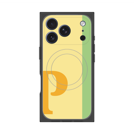 プレミアムスクエアケース with MagSafe［ オリジナル - initial color line - P yellow ］
