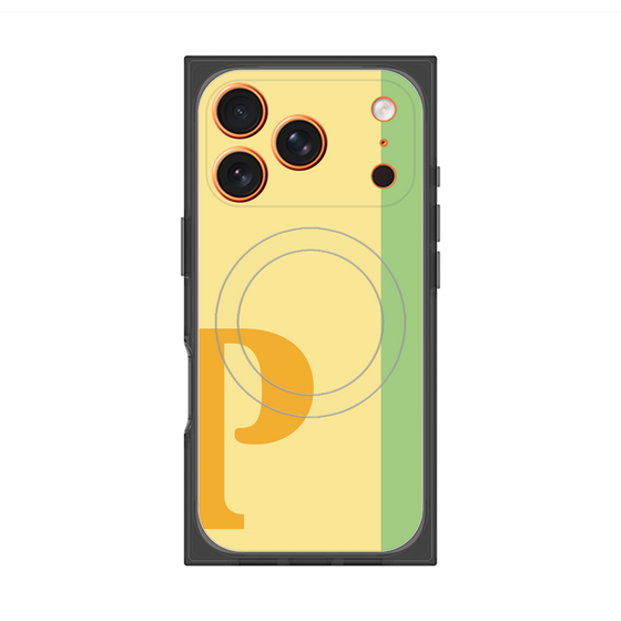 プレミアムスクエアケース with MagSafe［ オリジナル - initial color line - P yellow ］