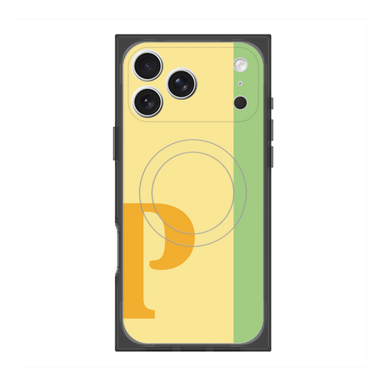 プレミアムスクエアケース with MagSafe［ オリジナル - initial color line - P yellow ］
