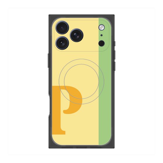 プレミアムスクエアケース with MagSafe［ オリジナル - initial color line - P yellow ］