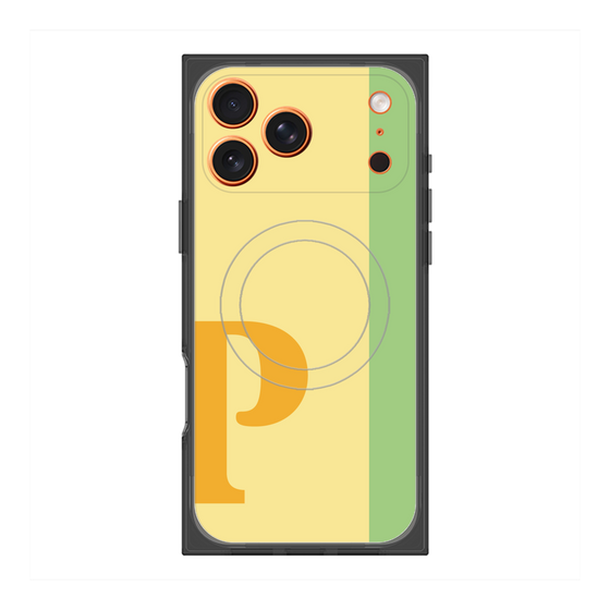 プレミアムスクエアケース with MagSafe［ オリジナル - initial color line - P yellow ］