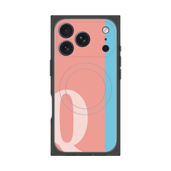 プレミアムスクエアケース with MagSafe［ オリジナル - initial color line - Q pink ］